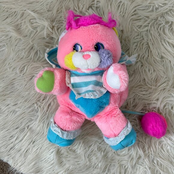 Popples Inside Out Plush Vintage Pink Blue 80's (flaws) - Picture 1 of 6